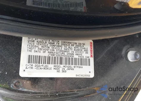 1997 Lexus Es 300 z USA, uszkodzony, nr VIN JT8BF22G3V0002456